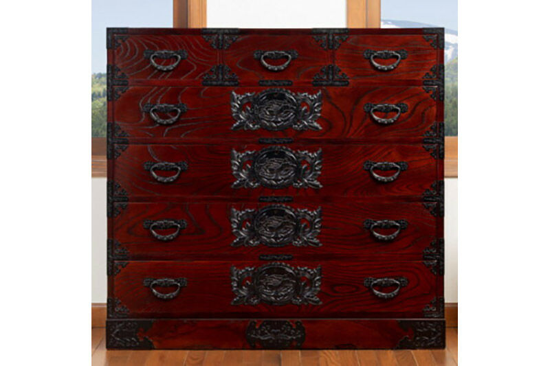 仙台箪笥 三.五尺七ツ抽箪笥 拭き漆塗り (申込書返送後、1ヶ月〜6ヶ月程度でお届け) 欅産業 職人 おすすめ 船箪笥 [インテリア タンス 収納 家具 和 モダン 高級 和箪笥 小箪笥 伝統 工芸品 仏壇 仏具 神具 飾り棚 欅 漆塗 彫金 金具 装飾 仙台箪笥 船箪笥 舟箪笥 宮城 利府 欅産業]