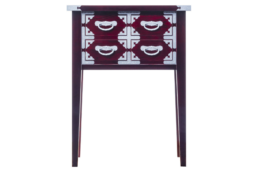 仙台箪笥 四ツ抽コンソール85 木地呂漆塗り (申込書返送後、3ヶ月〜8ヶ月程度でお届け) 欅産業 職人 おすすめ 船箪笥 [インテリア タンス 収納 家具 和 モダン 高級 和箪笥 小箪笥 伝統 工芸品 仏壇 仏具 神具 飾り棚 欅 漆塗 彫金 金具 装飾 仙台箪笥 船箪笥 舟箪笥 宮城 利府 欅産業]