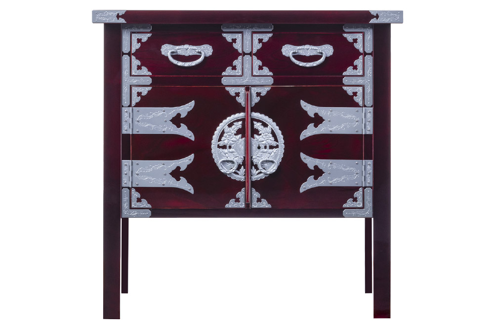 仙台箪笥 両開コンソール 木地呂漆塗り (申込書返送後、3ヶ月〜8ヶ月程度でお届け)