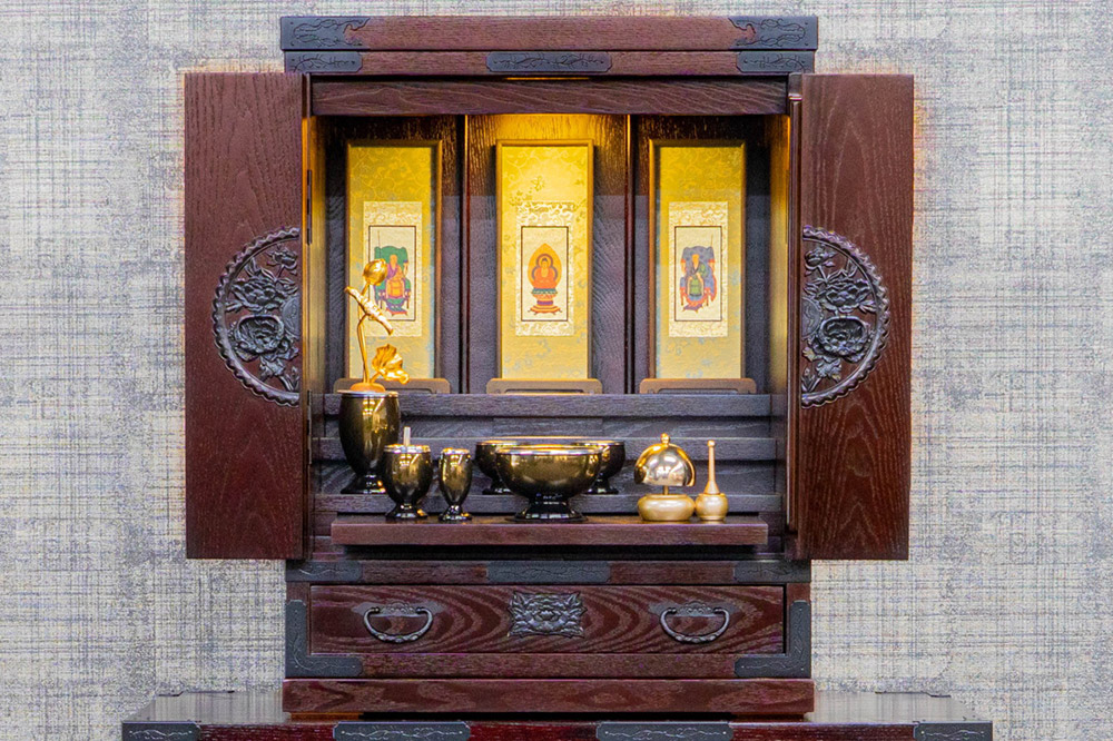 仙台箪笥 仙台仏壇20号 拭き漆調 KH-568（お申込書返送後1ヶ月〜5ヶ月程度でお届け）高級 工芸品 伝統