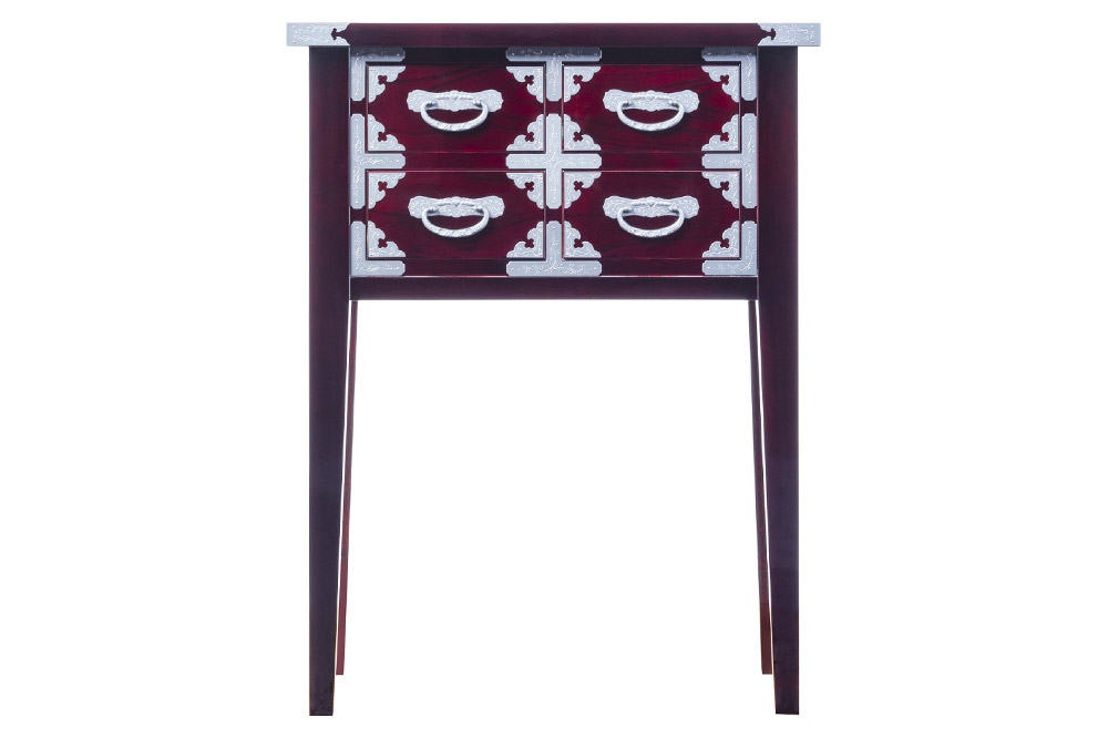 仙台箪笥 四ツ抽コンソール85 木地呂漆塗り (申込書返送後、3ヶ月〜8ヶ月程度でお届け)