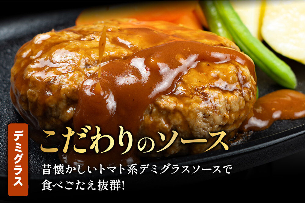《定期便5ヶ月》お肉屋さんのハンバーグ 昔懐かしいデミグラスソース(160g×4個)＆和風オニオンソース(150g×4個) ×5回 [ハンバーグ 肉 おかず 惣菜 個包装 簡単 湯せん 洋食 湯煎 個別包装 小分 お弁当 便利 お試し]