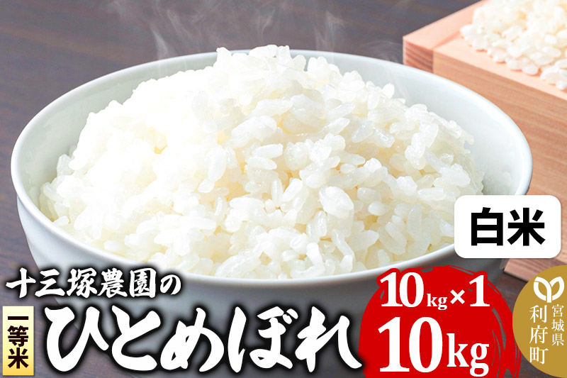 【白米】＜新米＞宮城県利府町産 一等米ひとめぼれ10kg(10kg×1) 令和6年産