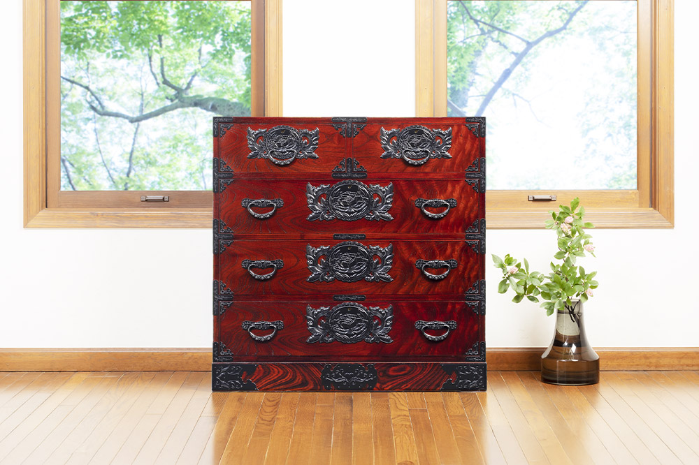 仙台箪笥 三尺箪笥90 拭き漆塗り (申込書返送後、1ヶ月〜6ヶ月程度でお届け)