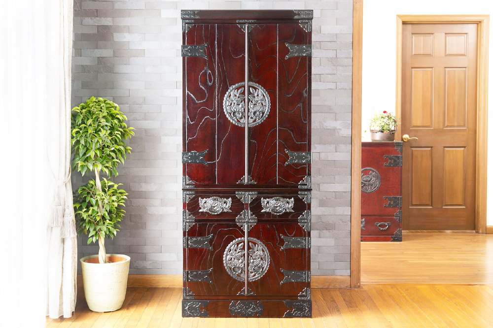 仙台箪笥 仙台仏壇55号(両開) 拭き漆塗り (申込書返送後、1ヶ月〜6ヶ月程度でお届け)