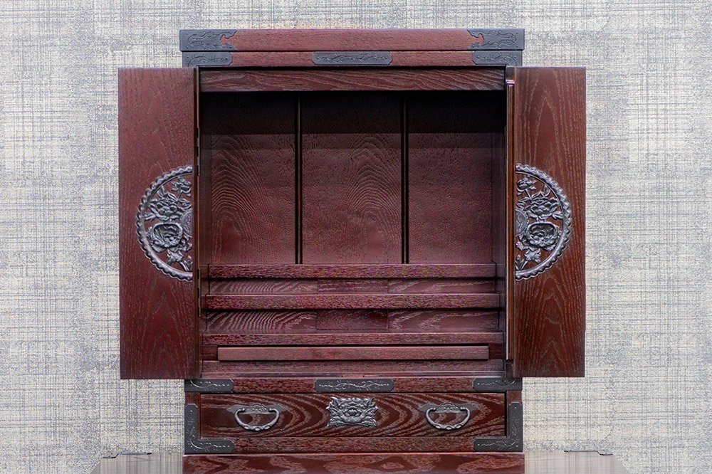仙台箪笥 仙台仏壇20号 拭き漆調 KH-568（お申込書返送後1ヶ月〜5ヶ月程度でお届け）高級 工芸品 伝統