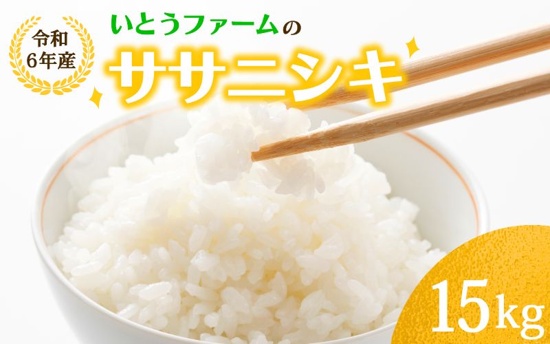 いとうファームの 令和6年産「ササニシキ」15kg / 米 お米 精米 白米 ご飯  産地直送 【itofarm003】