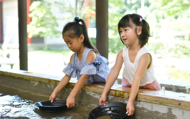 【日本初の産金地】天平ろまん館 本気採り 砂金採り 体験60分コースペア券 / 砂金採り 体験 体験チケット 歴史 【wakuyakousya007】