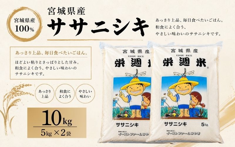 令和８年産 栄週米 ササニシキ（精米）10kg（5kg×2）※10月上旬より順次発送予定 /  精米 人気 ランキング  お米 米 