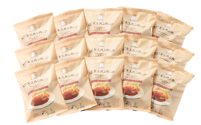 ハピネスハンバーグ　ポルチーニ香るデミグラスソース　155ｇ(固形量110ｇ)×15個  / ハンバーグ お肉 おかず チーズ チーズハンバーグ