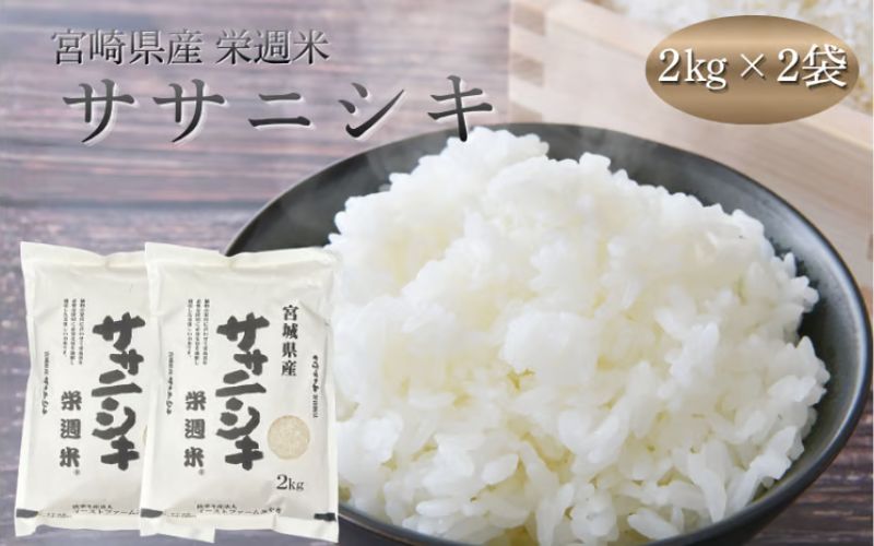 令和８年産 栄週米 ササニシキ（精米）2kg×2袋セット※10月上旬より順次発送予定 /  精米 人気 ランキング  お米 米 