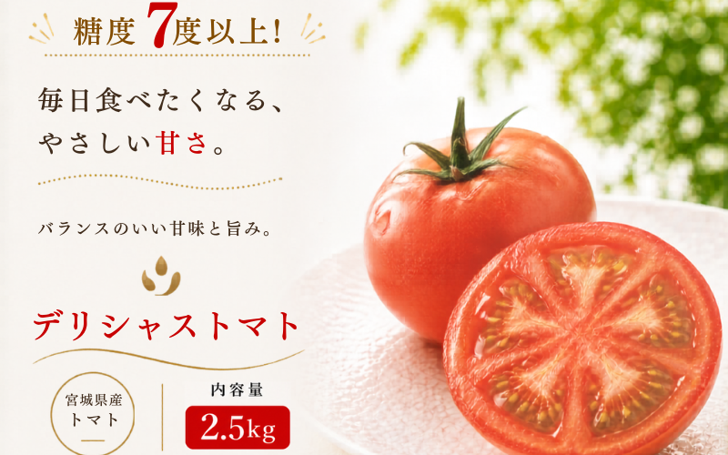 【糖度7度以上！】デリシャストマト 2.5kg とまと 野菜