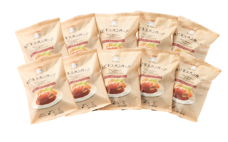 ハピネスハンバーグ　ポルチーニ香るデミグラスソース　10個  / ハンバーグ お肉 おかず チーズ チーズハンバーグ