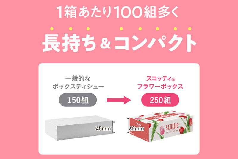 スコッティ ティッシュペーパー フラワーボックス 5箱×1パック 秋田市オリジナル [ティッシュ ボックスティッシュ]