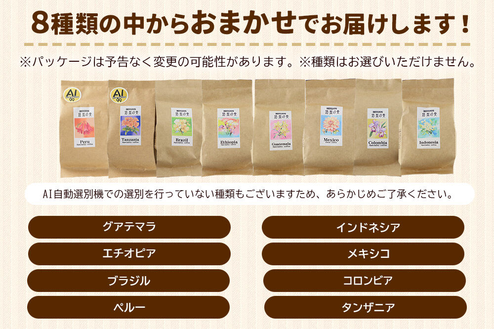 コーヒー 自家焙煎珈琲 豆 100g×おまかせ6種セット 計600g スペシャリティコーヒー [スペシャリティ コーヒー 豆 就労継続支援B型事業 アソート 飲み比べ]