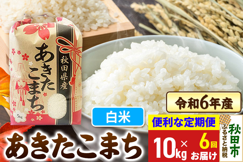 《定期便6ヶ月》 あきたこまち 10kg(5kg×2袋)  令和6年産 新米 【白米】秋田県産