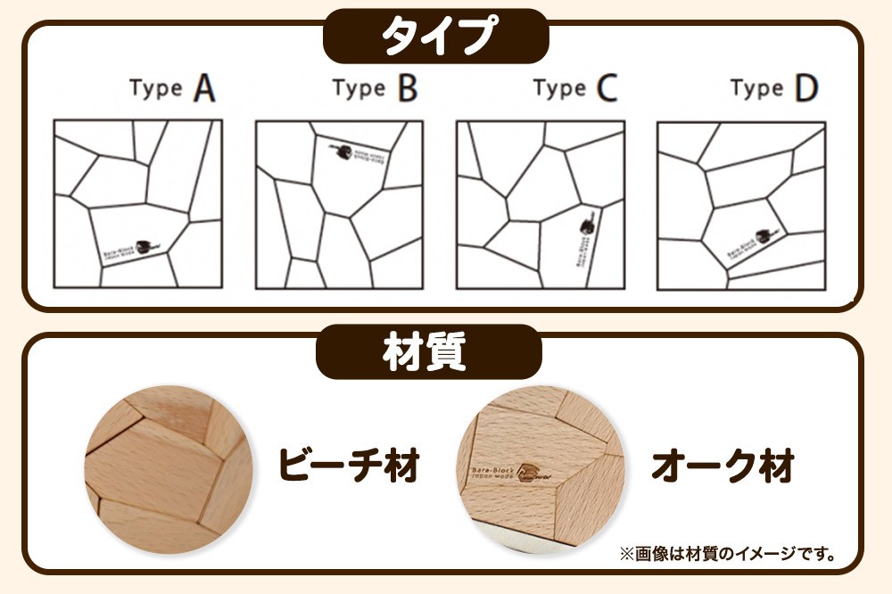 萩原製作所 Bara Block ishigaki 木の積み木・石垣 選べるタイプ、材質