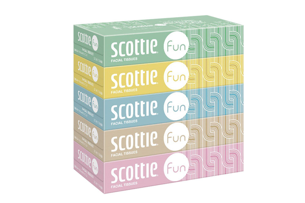 ティッシュペーパー スコッティ ティシュー ファン 150組 5箱×12パック [ティッシュ ボックスティッシュ]