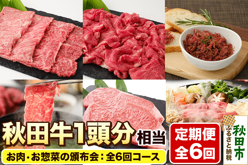 《頒布会 6ヶ月》秋田牛1頭分相当 定期便 牛肉 肉 頒布会