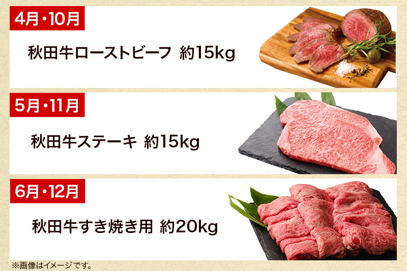 《頒布会 6ヶ月》秋田牛1頭分相当 定期便 牛肉 肉 頒布会