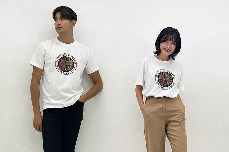 【Mサイズ】秋田市 マンホールTシャツ 白