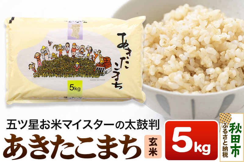 【新米 令和6年産 玄米】五ツ星お米マイスターの太鼓判！あきたこまち 5kg ふるさと納税