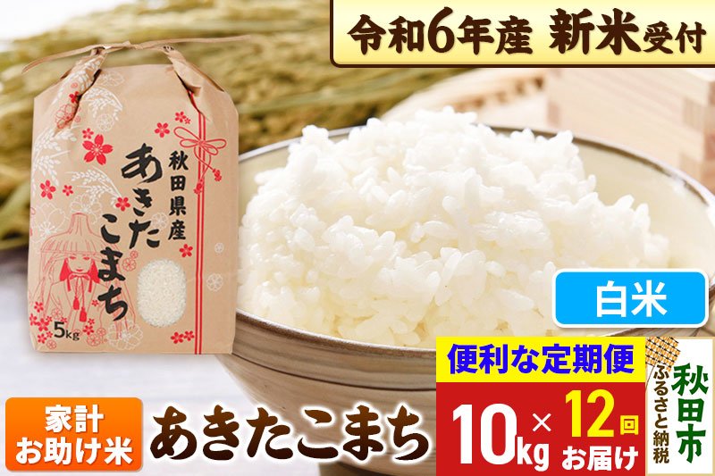 《新米先行受付》《定期便12ヶ月》 あきたこまち 家計お助け米 10kg(5kg×2袋) 【白米】秋田県産 令和6年産 こまちライン