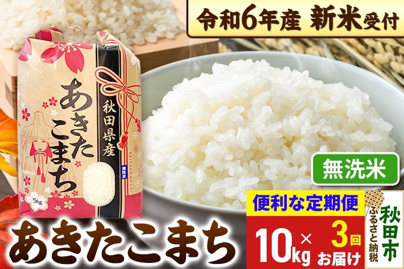 《新米先行受付》《定期便3ヶ月》 あきたこまち 10kg(5kg×2袋) 【無洗米】秋田県産 令和6年産 こまちライン