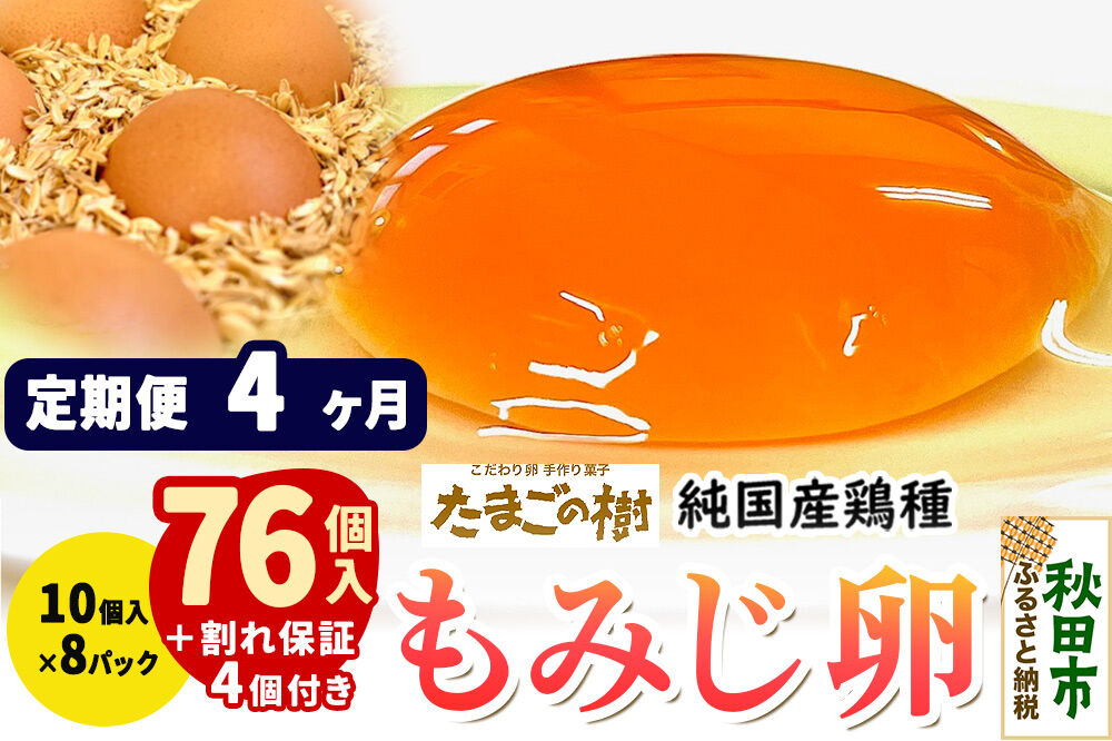 《定期便4ヶ月》 たまごの樹 純国産鶏種 卵『もみじ』76個+割れ保証4個付き（10個入×8パック） [たまご タマゴ 玉子 鶏卵 まとめ買い オムレツ 卵かけご飯 朝食 料理 美味しい 瀧田養鶏場]