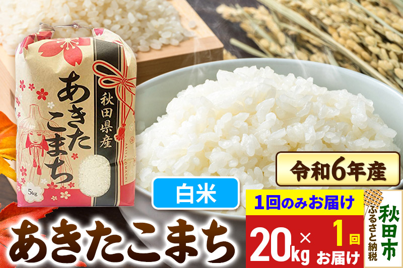 あきたこまち 20kg(5kg×4袋) 【1回のみお届け】 令和6年産 新米 【白米】秋田県産