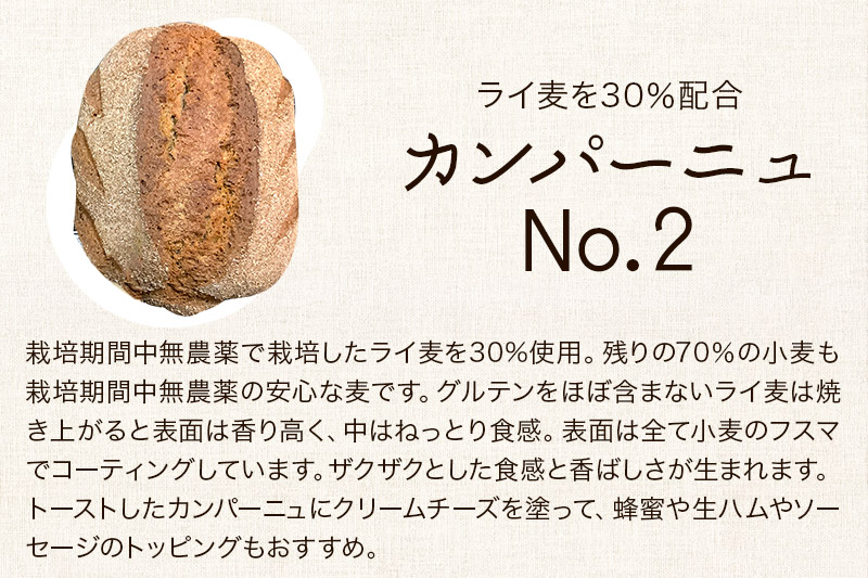 無農薬麦カンパーニュとミルクジャムのセット