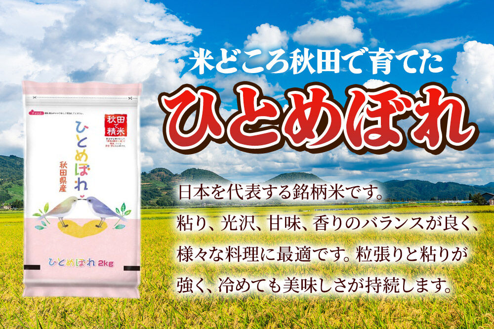 米 ひとめぼれ【白米】米どころ秋田県産 令和7年産 精米 6kg（2kg×3袋） [米 お米 こめ 白米 精米 ブランド米 小分け ご飯 ごはん 米どころ 秋田県産 2kg袋]