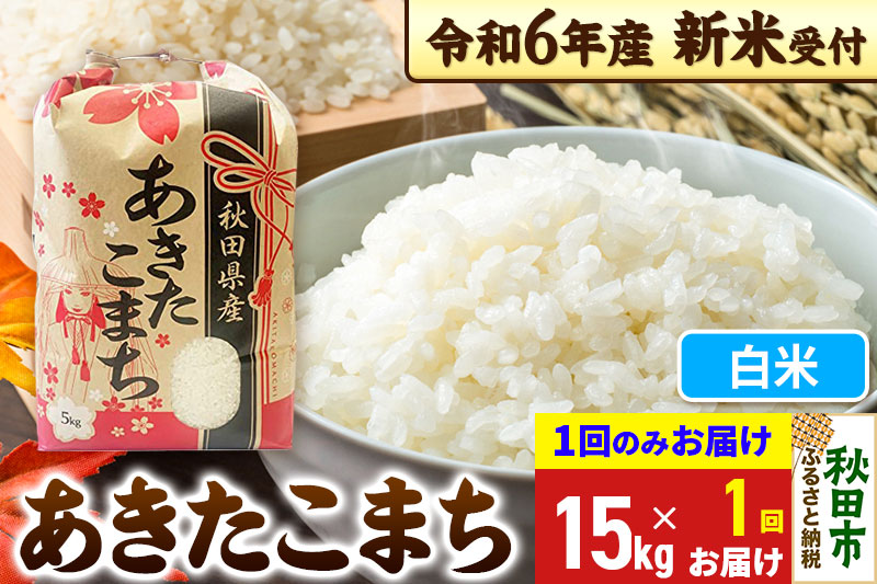 《新米先行受付》あきたこまち 15kg(5kg×3袋) 【1回のみお届け】【白米】秋田県産 令和6年産 こまちライン