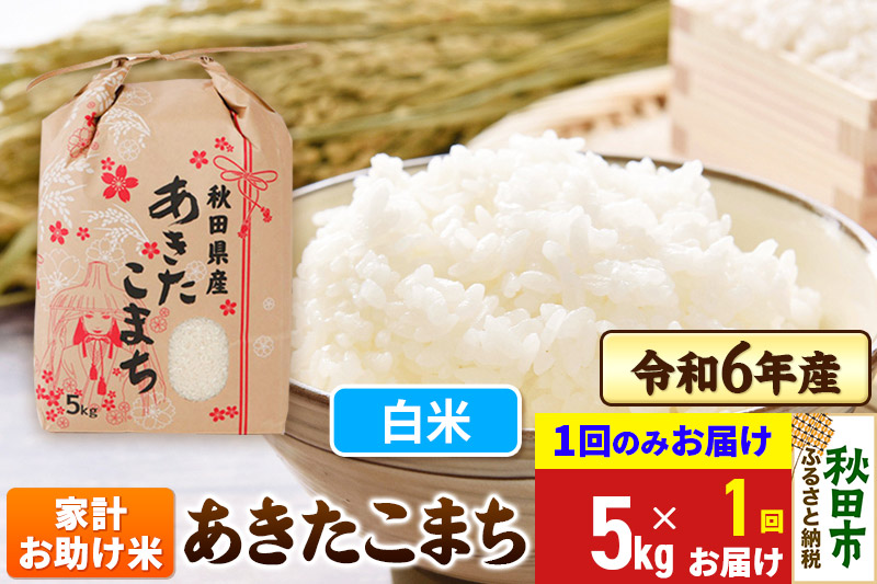 あきたこまち 家計お助け米 5kg 令和6年産 新米 【1回のみお届け】【白米】秋田県産