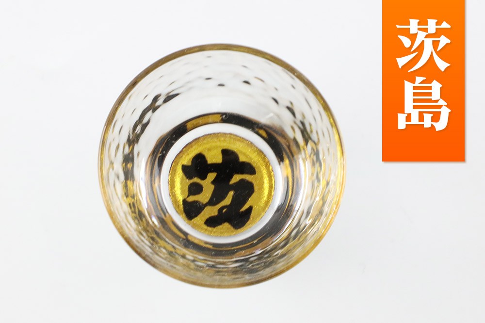 川連蒔絵ガラスぐい呑ペアセット【竿燈柄・茨島「茨」】2個セット