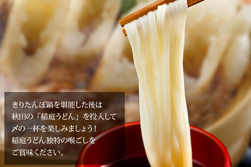 きりたんぽ鍋 稲庭うどん セット 2〜3人前 無限堂 鍋セット 冷凍 秋田