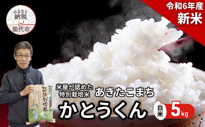 新米【白米】特別栽培米 秋田県産 あきたこまち 「かとうくん」 5kg 米屋が認めたお米 令和6年産