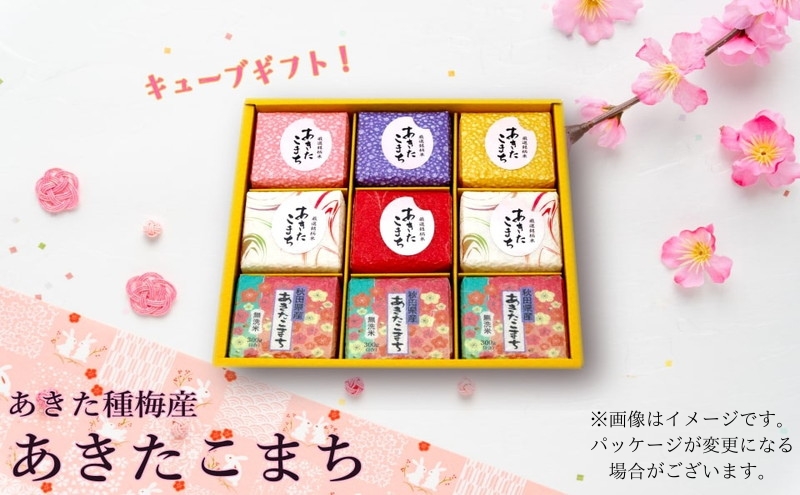 令和7年産 白米 無洗米 セット あきたこまち 『300gキューブ』 ギフトセット 300g×9個（箱入り）秋田県産 お米