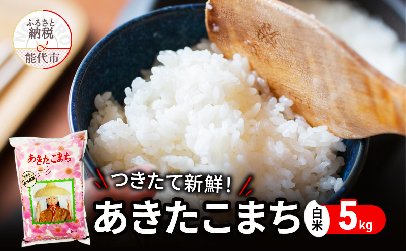 白米 ★つきたて新鮮★ うまい!! 本場のあきたこまち 5kg 精米 ご飯 ブランド米 おにぎり 令和6年産 産地直送 おこめ ごはん 秋田県 秋田 能代市