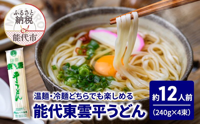 うどん 能代東雲平うどん 240g(約3人前)×4束 麺 乾麺 鍋 冷たい 温かい ざるうどん 鍋の締め