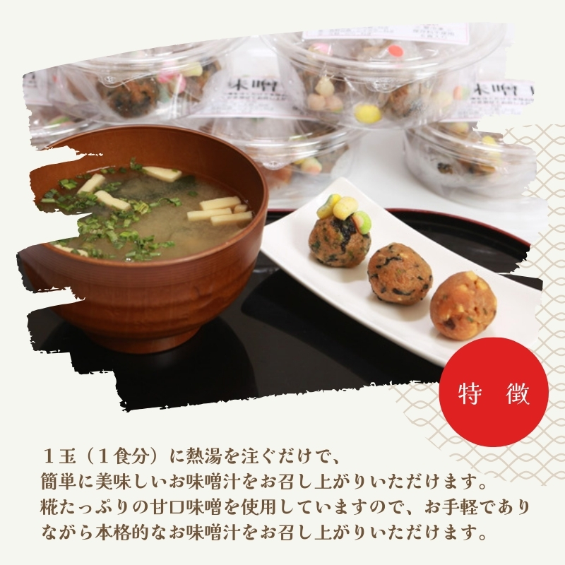 《定期便10ヶ月》手軽に本格お味噌汁！「生味噌玉」詰合せ  24食入り（6食×4パック）×10回 合計240食