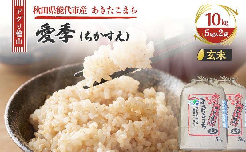 令和7年産 新米 アグリ檜山米 愛季(ちかすえ) 玄米 10kg ( 5kg × 2袋 )( 特別栽培米 あきたこまち ) お米 おこめ こめ コメ ごはん ご飯 大粒 令和7年  秋田 秋田県 能代市
