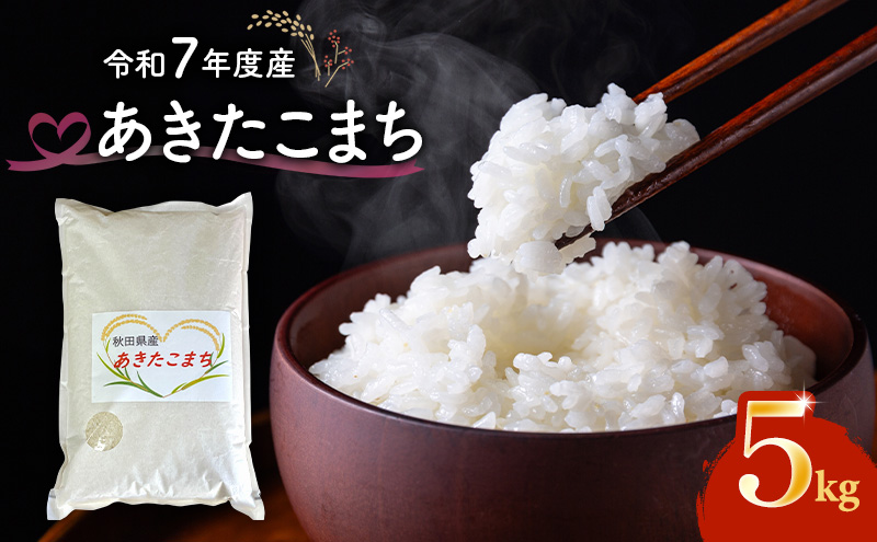 令和7年度産 あきたこまち 米 5kg 精米 白米 秋田県 能代市 ブランド米 甘み 粘り もっちり