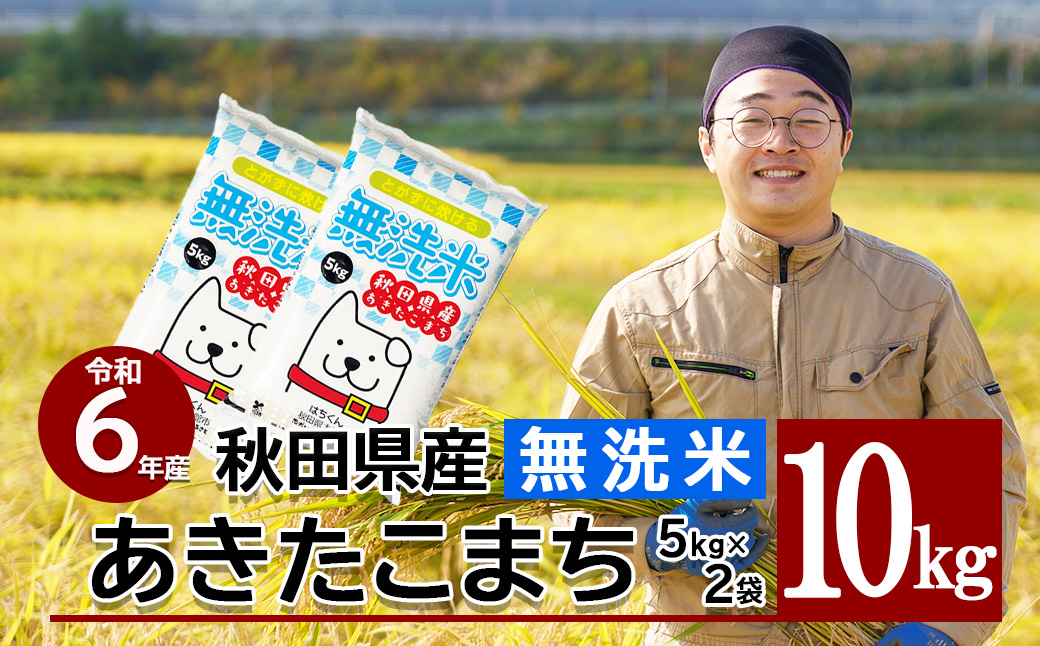 【令和6年産】秋田県産「あきたこまち（無洗米）」 10kg（5kg×2袋） 105P9208