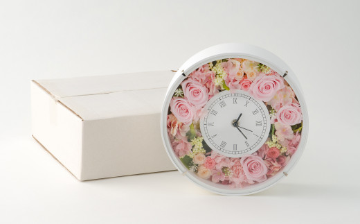310P7302 プリザーブドフラワー　ピンクの花時計
