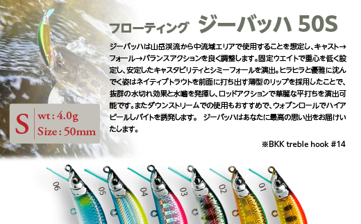 渓流用ミノーZeebach 50S チャートバック　35P7807