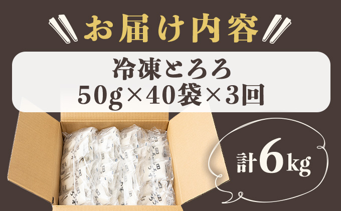 【3ヶ月定期便】冷凍とろろ2キロセット（50g×40袋）　200P3202