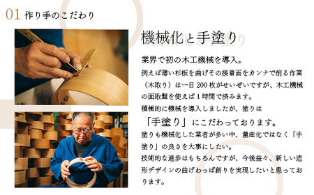 【大館曲げわっぱ】おひつ（5合）　1145P6002