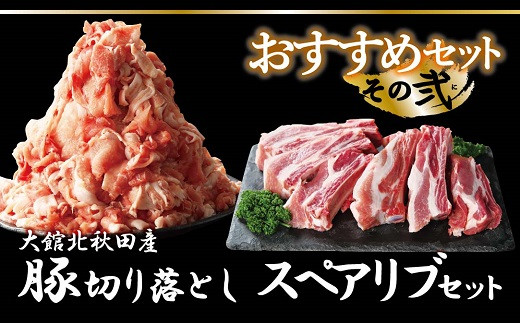おすすめセット〜その弐〜（大館北秋田産豚肉切り落とし＆骨付きポークスペアリブ）　75P2154