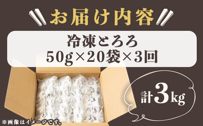 【3ヶ月定期便】冷凍とろろ1キロセット（50g×20袋）　115P3202